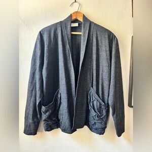 Karol Richardson Merino Wool Gray Women's Cardigan Sweater w Pockets